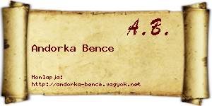Andorka Bence névjegykártya